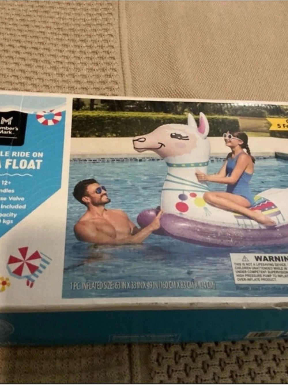 Summer Llama Pool Float - White & Purple New in box never opened